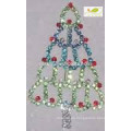 Colorido rhinestone pin festival broche de árbol de Navidad